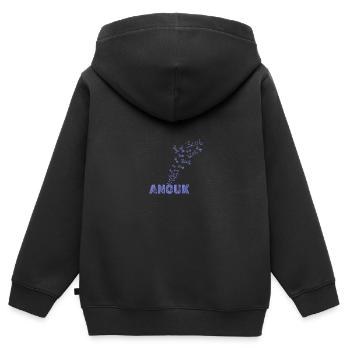 Segeln Anouk - Kinder Premium Organic Zip Hoodie - Schwarz - Hinten - AI Model Kid Male (0cm)