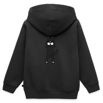 Schwarze Katze - Kinder Premium Organic Zip Hoodie - Schwarz - Hinten - AI Model Kid Male (0cm)