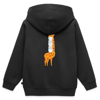 Giraffe, So Many Books So Little Time - Kinder Premium Organic Zip Hoodie - Schwarz - Hinten - AI Model Kid Male (0cm)
