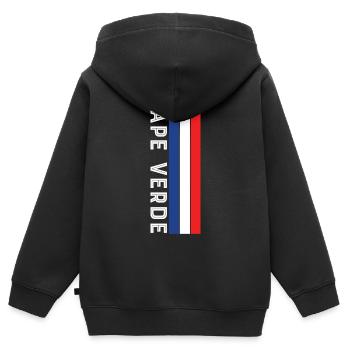 kap verde Landesfarbe in Streifen - Kinder Premium Organic Zip Hoodie - Schwarz - Hinten - AI Model Kid Male (0cm)