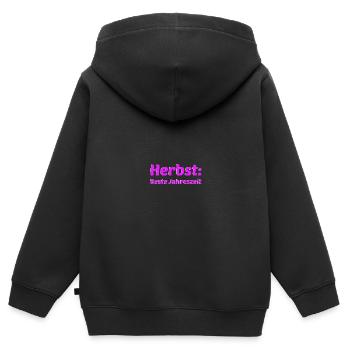 Herbst Jahreszeit Herbstlich - Kinder Premium Organic Zip Hoodie - Schwarz - Hinten - AI Model Kid Male (0cm)
