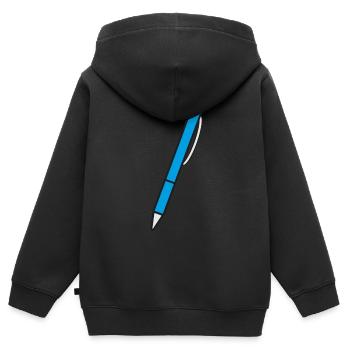 Kugelschreiber Stift Schreiben - Kinder Premium Organic Zip Hoodie - Schwarz - Hinten - AI Model Kid Male (0cm)