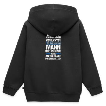 Grecs Grèce - Sweat Premium à capuche zippé enfant bio - noir - Dos - AI Model Kid Male (0cm)