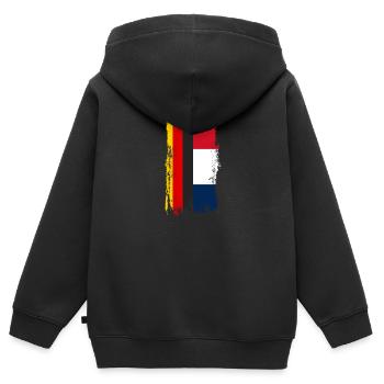 Franzosen Französisch Deutschland Frankreich - Kinder Premium Organic Zip Hoodie - Schwarz - Hinten - AI Model Kid Male (0cm)