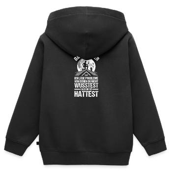 Maître Couvreur Couvreur - Sweat Premium à capuche zippé enfant bio - noir - Dos - AI Model Kid Male (0cm)