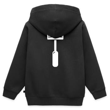 Rasieren - Kinder Premium Organic Zip Hoodie - Schwarz - Hinten - AI Model Kid Male (0cm)