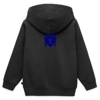 Apache Totenkopf Indianer - Kinder Premium Organic Zip Hoodie - Schwarz - Hinten - AI Model Kid Male (0cm)
