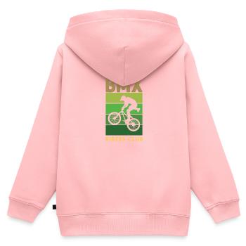 BMX Vélo - Sweat Premium à capuche zippé enfant bio - rose - Dos - AI Model Kid Female (0cm)