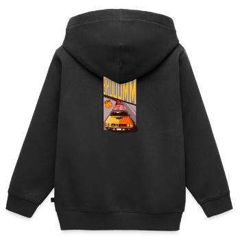 Route 666 - Kinder Premium Organic Zip Hoodie - Schwarz - Hinten - AI Model Kid Male (0cm)
