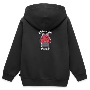 Kawaii Crawfish Queen Funny Cajun Crawfish Bil - Sweat Premium à capuche zippé enfant bio - noir - Dos - AI Model Kid Male (0cm)