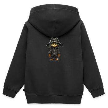 Scarecrow Halloween Cartoon Scary Scarecrow - Kinder Premium Organic Zip Hoodie - Schwarz - Hinten - AI Model Kid Male (0cm)