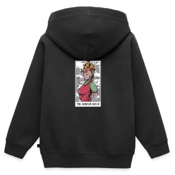 Génial La carte de tarot de la reine africaine Un tarot - Sweat Premium à capuche zippé enfant bio - noir - Dos - AI Model Kid Male (0cm)