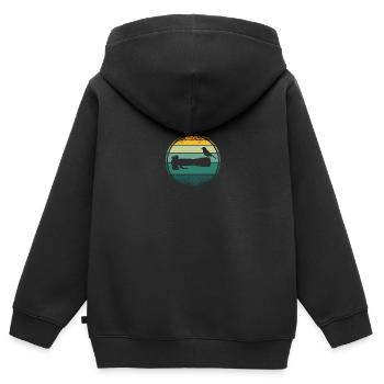 Naturfotografie |Langes Objektiv |Vogel Vor Der - Kinder Premium Organic Zip Hoodie - Schwarz - Hinten - AI Model Kid Male (0cm)