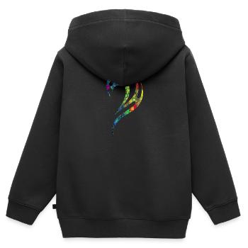 Gothic Tattoo gelb gruen marmoriert - Kinder Premium Organic Zip Hoodie - Schwarz - Hinten - AI Model Kid Male (0cm)