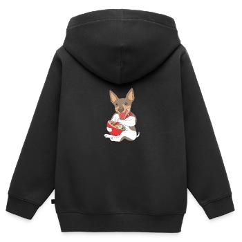 Rat Terrier - Kinder Premium Organic Zip Hoodie - Schwarz - Hinten - AI Model Kid Male (0cm)