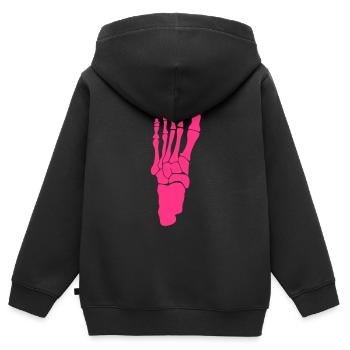 Fuß-Fuß-Skelett 2411 - Kinder Premium Organic Zip Hoodie - Schwarz - Hinten - AI Model Kid Male (0cm)