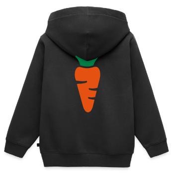Möhre - Kinder Premium Organic Zip Hoodie - Schwarz - Hinten - AI Model Kid Male (0cm)