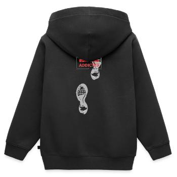 running addicted - Sweat Premium à capuche zippé enfant bio - noir - Dos - AI Model Kid Male (0cm)