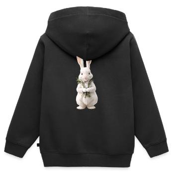 Cute Bunny White 3 - Kids Premium Organic Zip-up Hoodie - black - Back - AI Model Kid Male (0cm)