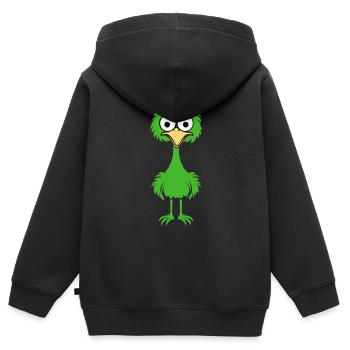 Strauß - Kinder Premium Organic Zip Hoodie - Schwarz - Hinten - AI Model Kid Male (0cm)