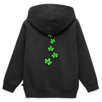 Feuille d’érable Feuilles d’automne - Sweat Premium à capuche zippé enfant bio - noir - Dos - AI Model Kid Male (0cm)