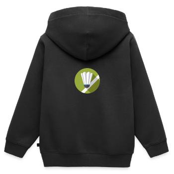 Ballsport - Kinder Premium Organic Zip Hoodie - Schwarz - Hinten - AI Model Kid Male (0cm)