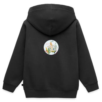 Meerestiere - Kinder Premium Organic Zip Hoodie - Schwarz - Hinten - AI Model Kid Male (0cm)