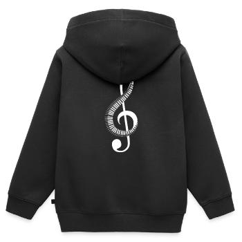 Clef piano - Kids Premium Organic Zip-up Hoodie - black - Back - AI Model Kid Male (0cm)