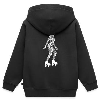 Roller Skating Girls Roller Skating Roller Skates - Kids Premium Organic Zip-up Hoodie - black - Back - AI Model Kid Male (0cm)