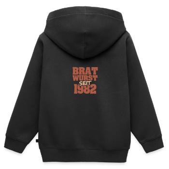 Barbecue 1982 - Kinder Premium Organic Zip Hoodie - Schwarz - Hinten - AI Model Kid Male (0cm)