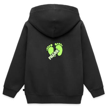 Geburt Frank - Kinder Premium Organic Zip Hoodie - Schwarz - Hinten - AI Model Kid Male (0cm)