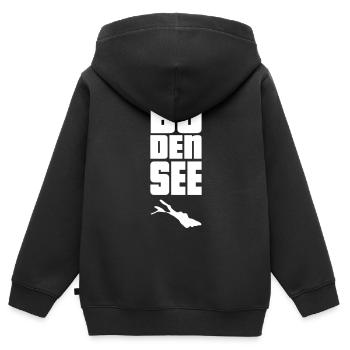 Lac de Constance - Sweat Premium à capuche zippé enfant bio - noir - Dos - AI Model Kid Male (0cm)