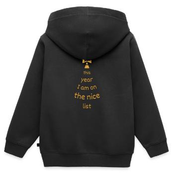 Xmas Design - this year I am on the nice list - Kinder Premium Organic Zip Hoodie - Schwarz - Hinten - AI Model Kid Male (0cm)