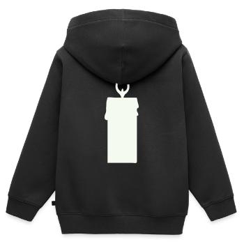 Lichtsilhouette Kerze in Laterne - Kinder Premium Organic Zip Hoodie - Schwarz - Hinten - AI Model Kid Male (0cm)