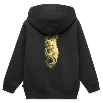 Renard - Sweat Premium à capuche zippé enfant bio - noir - Dos - AI Model Kid Male (0cm)