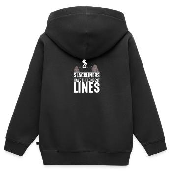 Slackliner Board Gear Slackline Swing Set - Kinder Premium Organic Zip Hoodie - Schwarz - Hinten - AI Model Kid Male (0cm)
