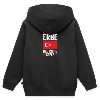 Turcs Turcs Allemands Turquie - Sweat Premium à capuche zippé enfant bio - noir - Dos - AI Model Kid Male (0cm)