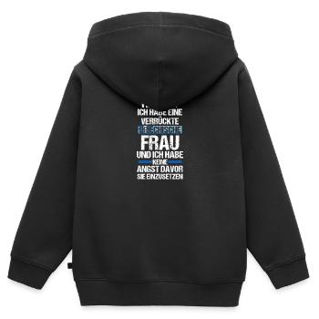 Grecs Grèce - Sweat Premium à capuche zippé enfant bio - noir - Dos - AI Model Kid Male (0cm)