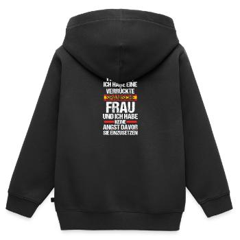 Spanier Spanien - Kinder Premium Organic Zip Hoodie - Schwarz - Hinten - AI Model Kid Male (0cm)