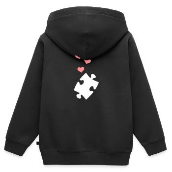 Puzzle - Sweat Premium à capuche zippé enfant bio - noir - Dos - AI Model Kid Male (0cm)