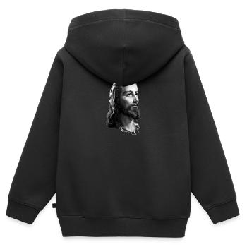 CROIRE. - Sweat Premium à capuche zippé enfant bio - noir - Dos - AI Model Kid Male (0cm)