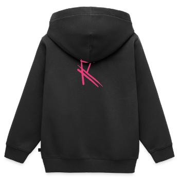 Pink R on black T-shirt - Kids Premium Organic Zip-up Hoodie - black - Back - AI Model Kid Male (0cm)