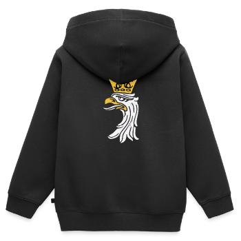 Polen Landesfarben Flagge Heimat Tradition - Kinder Premium Organic Zip Hoodie - Schwarz - Hinten - AI Model Kid Male (0cm)