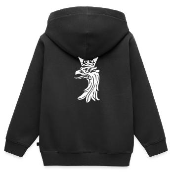Polen Landesfarben Flagge Heimat Tradition - Kinder Premium Organic Zip Hoodie - Schwarz - Hinten - AI Model Kid Male (0cm)
