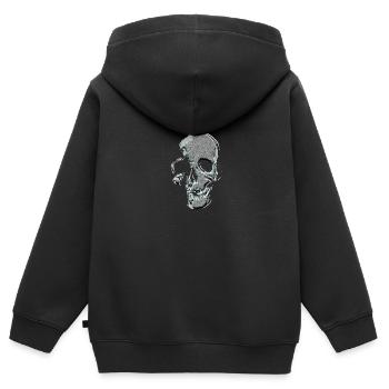 Totenkopf - Kinder Premium Organic Zip Hoodie - Schwarz - Hinten - AI Model Kid Male (0cm)