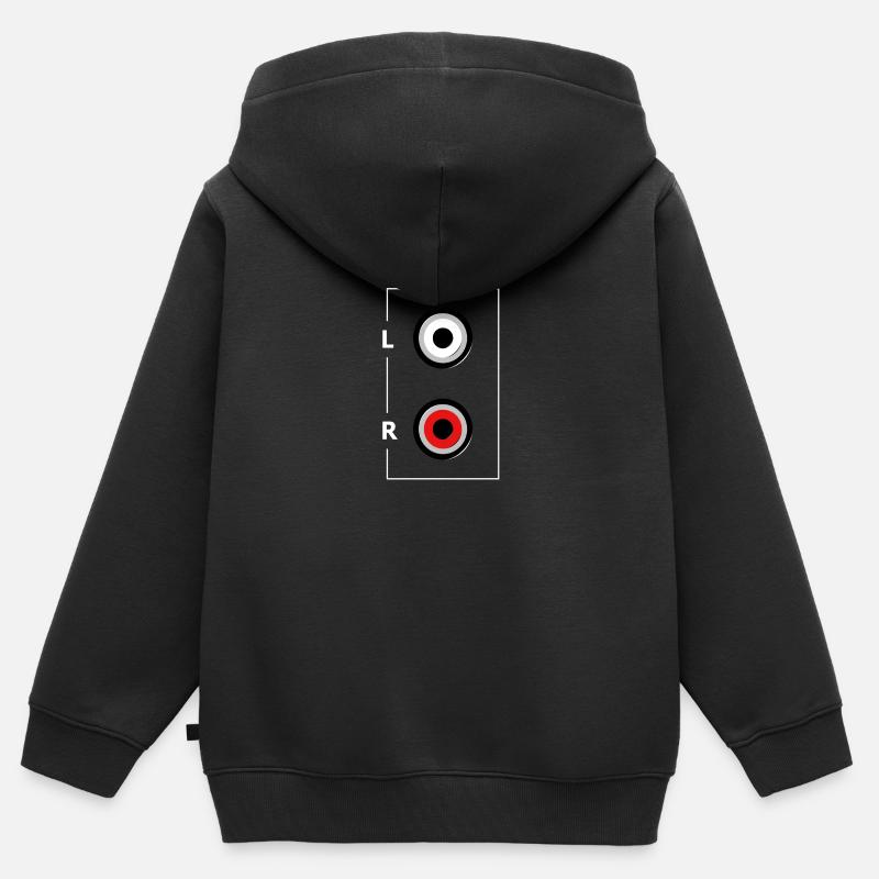 Entrée RCA stéréo - Sweat Premium à capuche zippé enfant bio - noir