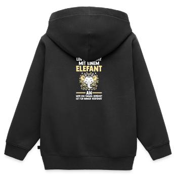 Elefant Elefanten - Kinder Premium Organic Zip Hoodie - Schwarz - Hinten - AI Model Kid Male (0cm)