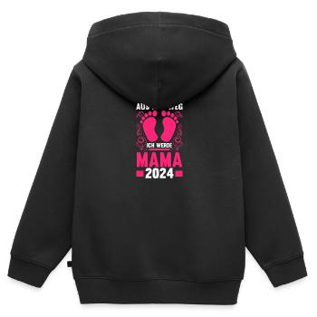 Werdende Mama 2024 - Kinder Premium Organic Zip Hoodie - Schwarz - Hinten - AI Model Kid Male (0cm)
