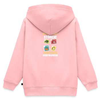 Philatelie Briefmarkensammlung Briefmarkensammler - Kinder Premium Organic Zip Hoodie - Rosa - Hinten - AI Model Kid Female (0cm)
