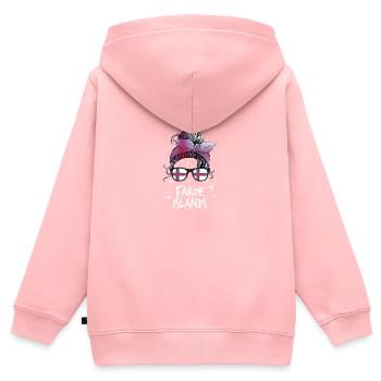 Färöer Inseln - Kinder Premium Organic Zip Hoodie - Rosa - Hinten - AI Model Kid Female (0cm)